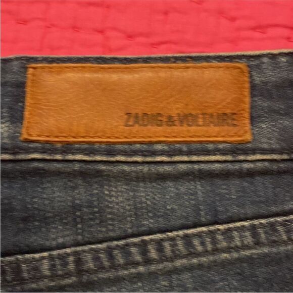 ZADIG & VOLTAIRE Women's Dark Denim Shorts with Floral Embroidery, US2 - Picture 6 of 8